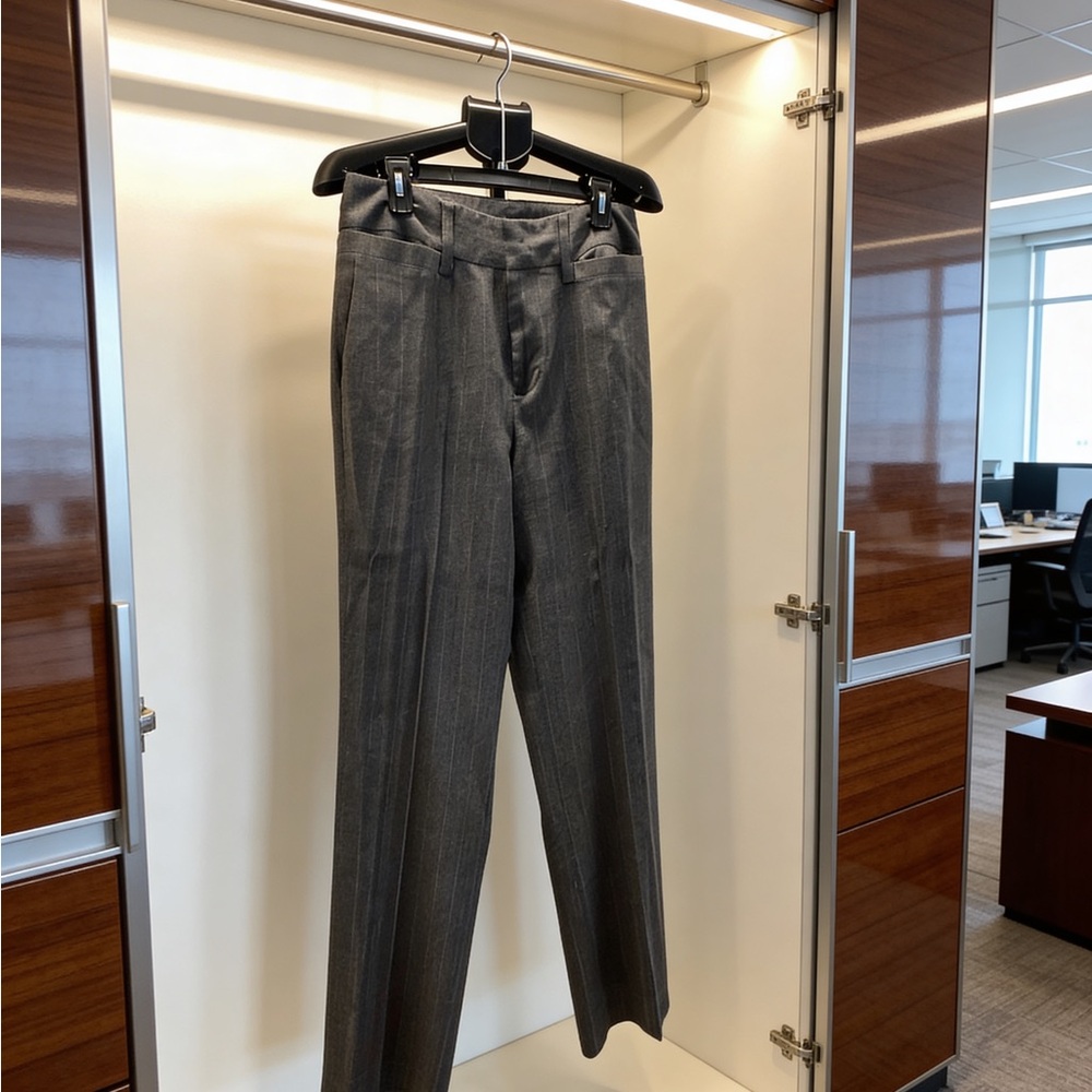 Ninety Charcoal Pinstripe Dress Pants